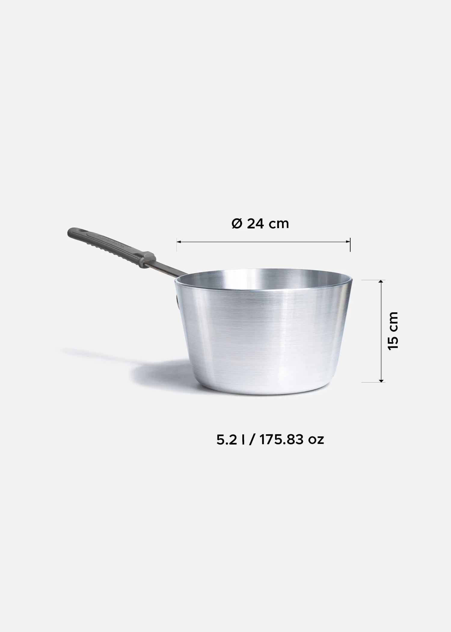 Cacerola de aluminio grado alimenticio plata Alum Chef. Premium 5.2 L - Imagen 3