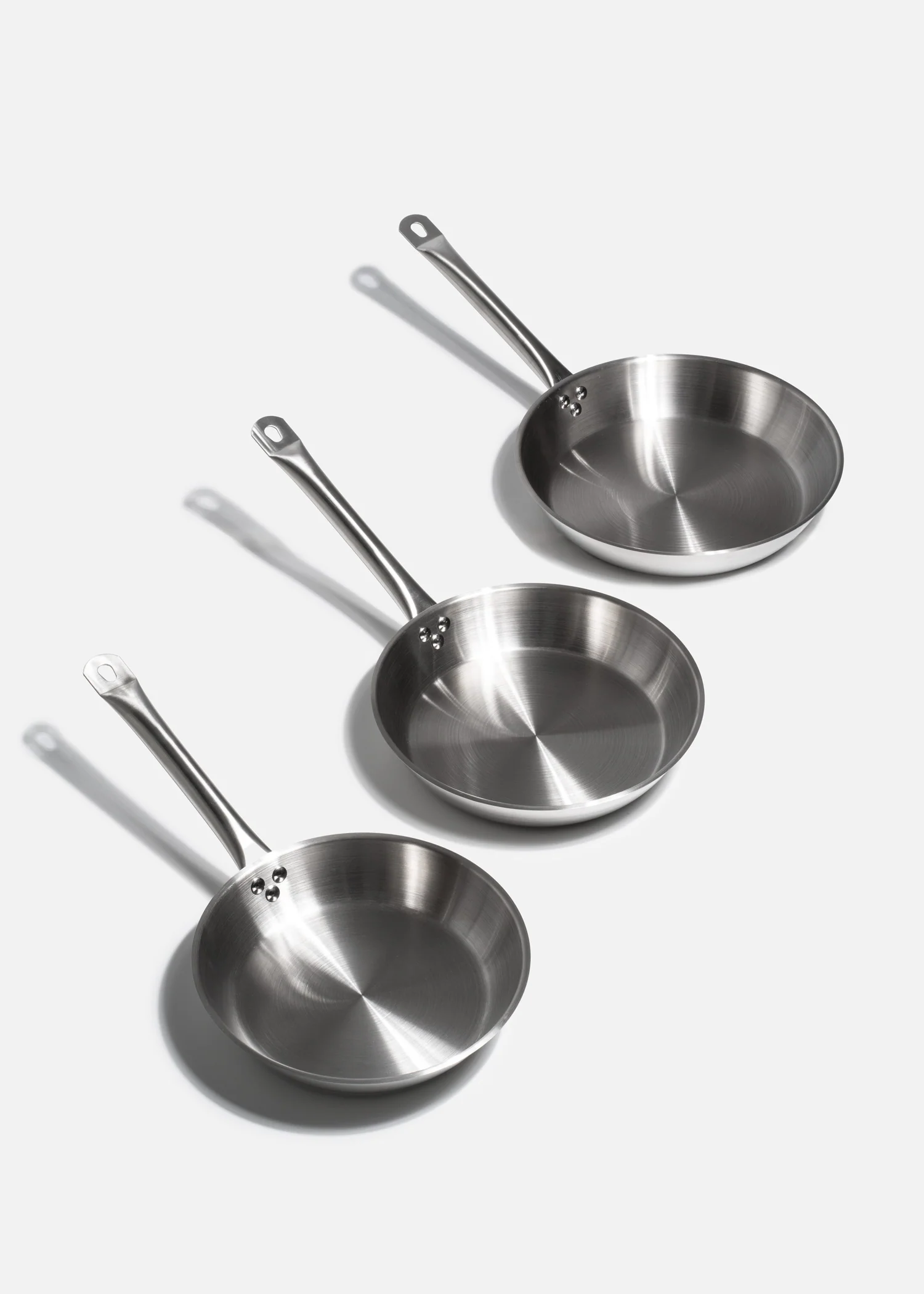 Sartenes de acero inoxidable quirúrgico plata Silver Chef 20, 24, 26, 28 y 30 cm